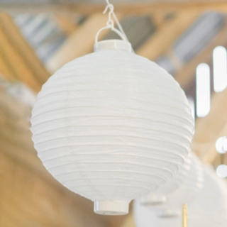 Rund LED Papirs Lanterne Hvid