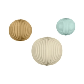 Papir Lanterner Creme/Brun/Lyseblå
