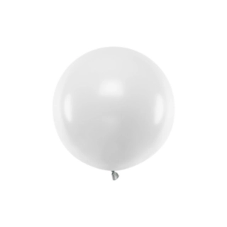 Stor Rund Ballon Pastel Hvid