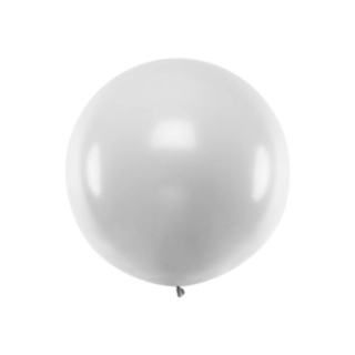 Stor Rund Ballon Metallisk Sølv