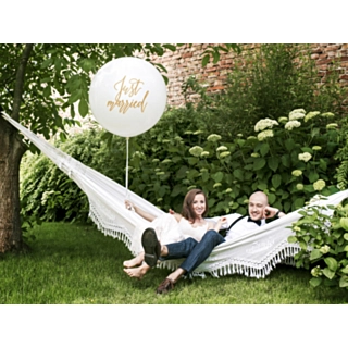 Just Married Kæmpe Ballon Hvid