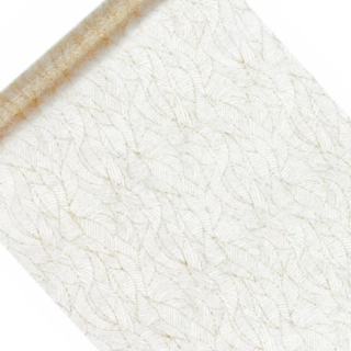 Mønstret Organza Stofrulle Hvid/Guld