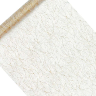 Mønstret Organza Stofrulle Hvid/Guld