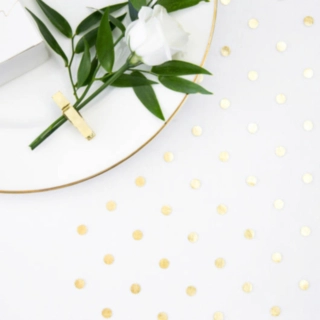 Prikket Organza Bordløber Guld