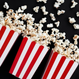 Stribede Popcornbægre Rød