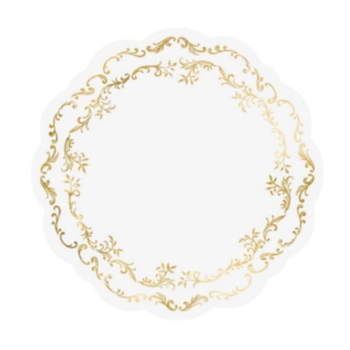 Ornament Dækkeservietter Guld/Hvid