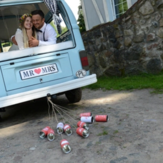 Retro Bryllupsdåser Til Bilen
