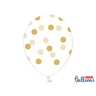 Prikket Balloner Guld/Klar