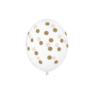 Prikkede Latexballoner Klar/Guld