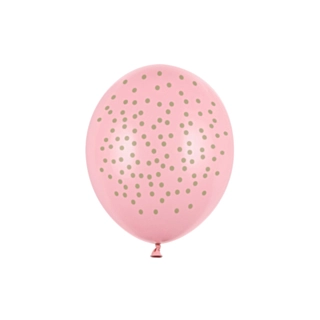 Guldprikkede Balloner Pastel Lyserød