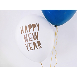 Happy New Year Balloner Pastelhvid