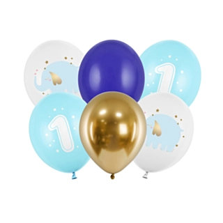 1 Års Fødselsdag Ballon Mix Lyseblå