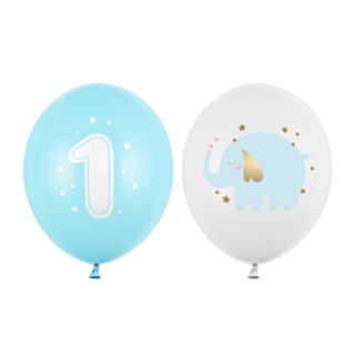 1 Års Ballon Mix Lyseblå
