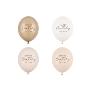 Happy Birthday To You Latexballoner Beige Mix