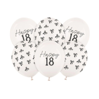 Happy 18 Års Fødselsdag Latexballoner Off-White