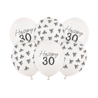 Happy 30 Års Fødselsdag Latexballoner Off-White