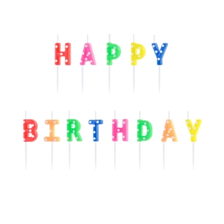 Happy Birthday Kagelys Multifarvet