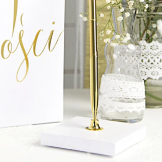 Kuglepensholder Inkl Kuglepen Guld/Perlehvid