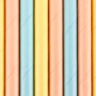 Papirsugerør Pastel Multifarvet