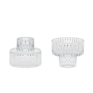2-i-1 Glas Lysestager