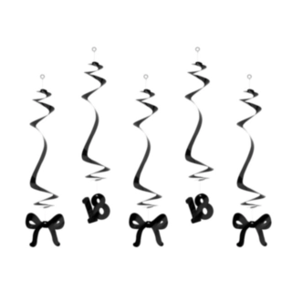 18-Års Sløjfe Swirls Sort