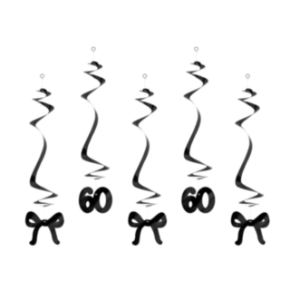 60-Års Sløjfe Swirls Sort