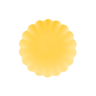 Riflede Plasttallerkener Gul