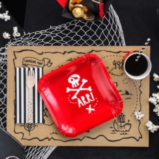 Piratfest Paptallerkener Rød