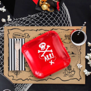 Piratfest Paptallerkener Rød