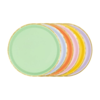 Guldkant Tallerkener Pastel Mix