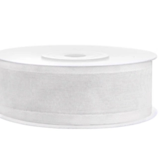 Bredt Chiffon Bånd Hvid