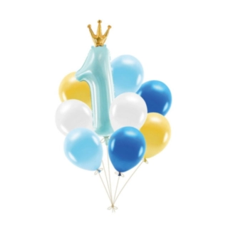 1 Års Ballonbuket Lyseblå