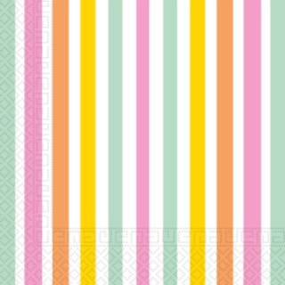 Stribede Servietter Pastel Multi