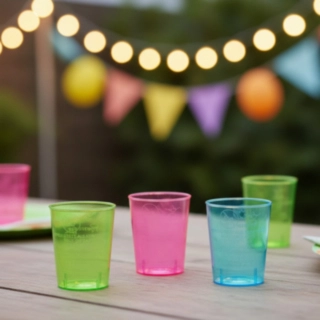 Farvede Plastik Snapsglas