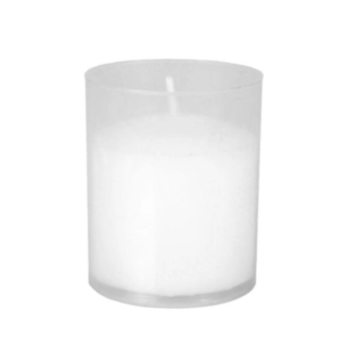 Stearinlys I Plastikglas Hvid