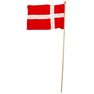 Stof Dannebrog Flag På Træpind