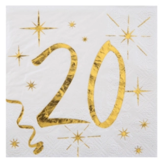 20 Års Servietter Guld