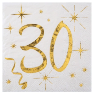 30 Års Servietter Guld