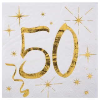 50 Års Servietter Guld