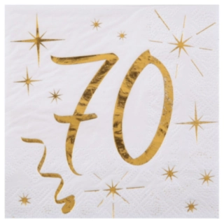 70 Års Servietter Guld