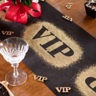 VIP Bordløber Glitter Guld
