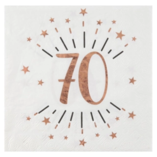 70 Års Konfetti Servietter Rosaguld