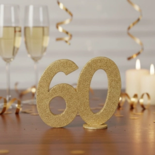 60 Års Bordtal Figur Guld