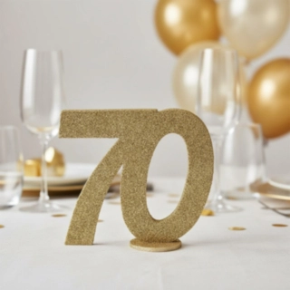70 Års Bordtal Figur Guld