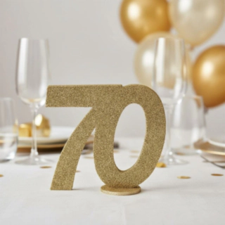 70 Års Bordtal Figur Guld