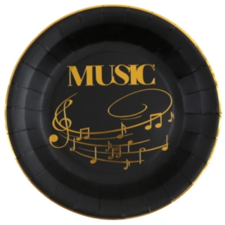 Musik Paptallerkener Guld/Sort