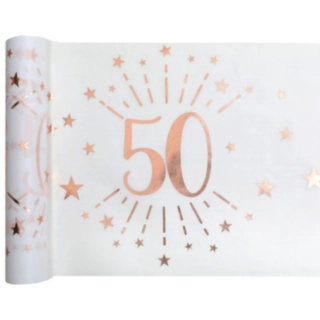 50 Års Bordløber Hvid/Rosaguld