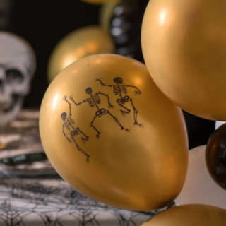Skelet Latexballoner Guld