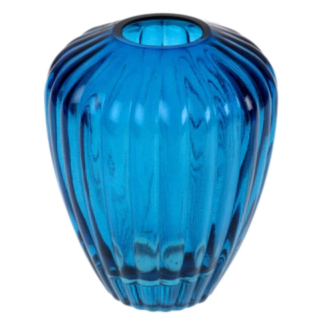 Oval Glasvase Marineblå