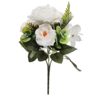 Kunstig Pæon Blomsterbuket Hvid